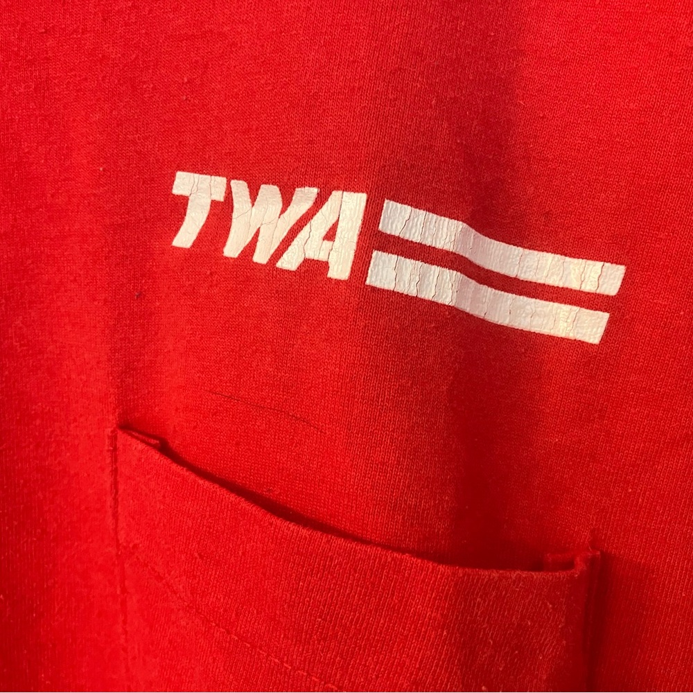 Vintage TWA Trans World Airlines T Shirt Adult Large